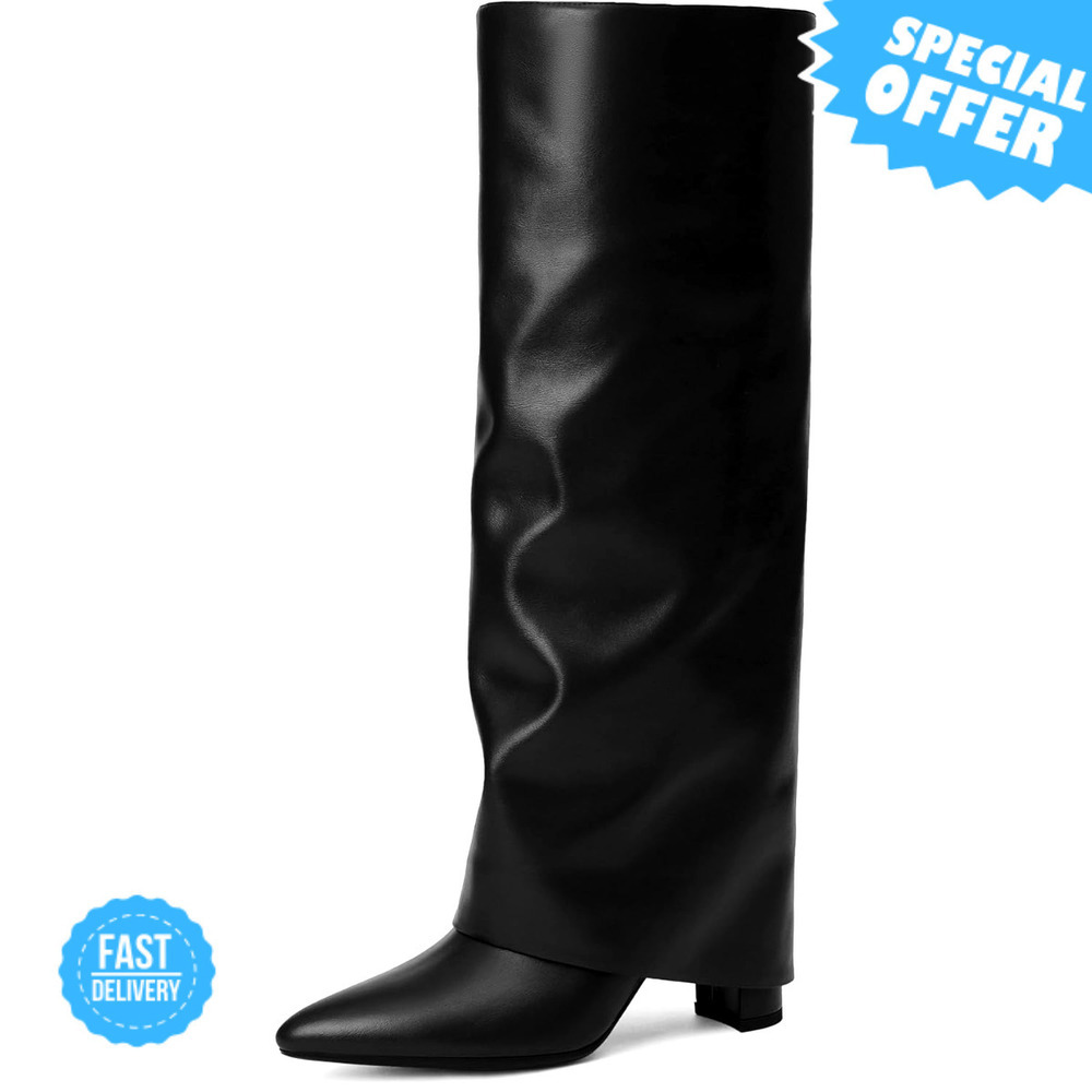 BRAND NEW Modatope Knee High Boots - Chunky Heels & Pointed Toe
